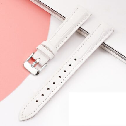 흰색 엠보 패턴 가죽 시계줄 / 클래식 스트랩