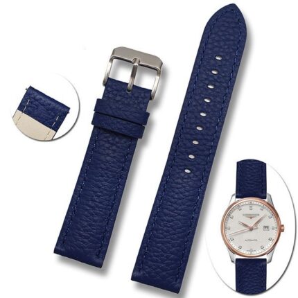파란색 무늬 인조가죽 시계줄 / 빈티지 클래식 데일리 교체용 스트랩