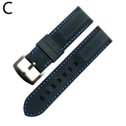 파란색 점선 실리콘 시계줄 / 스트랩 스티치 밴드 버클형 교체용