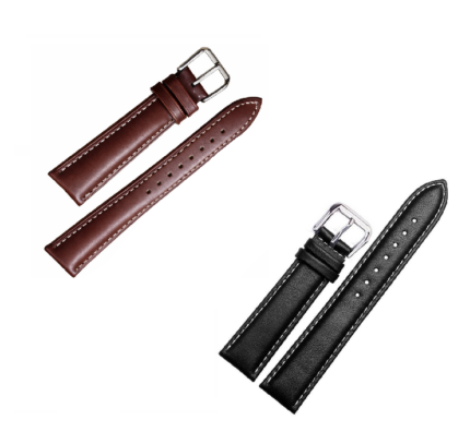 랜덤발송 흰색 점선 소가죽 시계줄 / 패딩 스티치 데일리 스트랩