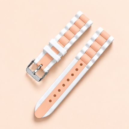 살색 흰색 투톤 실리콘 시계줄 / 캐주얼 스포츠 스트랩